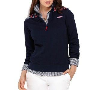 Vineyard Vines Navy Blue Lobster Print Pullover
